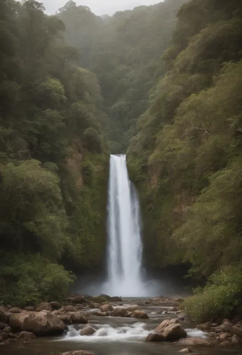 um disco voador, em cima de umas montanhas, e um rio com aguas de correntes