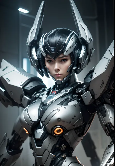 Textured skin, Super Detail, high details, High quality, Best Quality, hight resolution, 1080p, hard disk, Beautiful,(War Machine),beautiful cyborg woman,Mecha Cyborg Girl,Battle Mode,Girl with a Mecha Body