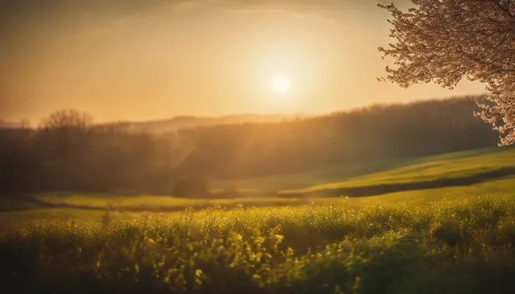 springtime morning,A ray of hope,Looking to the future