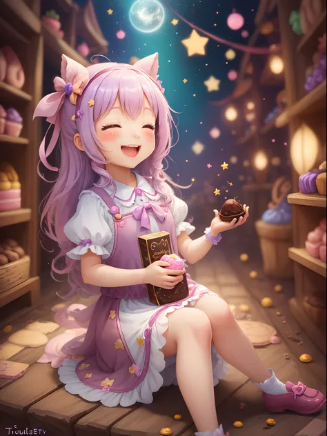 Sweetness has become an even more special place, full of laughter, colors and sweetness. Truffle kept spreading her magic, bringing joy to the children and filling their hearts with sweet memories. --auto --s2