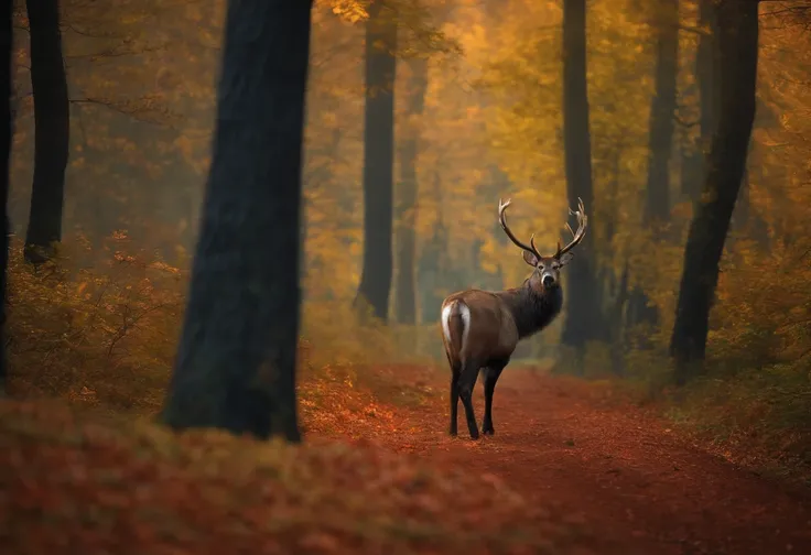 I CREATED AN IMAGE OF IVAN THE TERRIBLE AT THE AGE OF 8 IN A FOREST WITH DEER