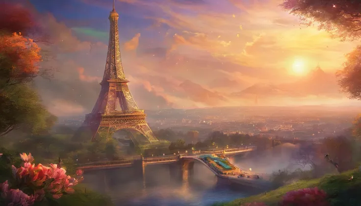 a Torre Eiffel、A Torre Eiffel tem vista para as ruas de Paris、Torre Eiffel renovada em 2077、The Eiffel Tower has a stronger presence than conventional objects、Eiffel Tower in the near future、Eiffel Tower at night、Eiffel Tower illuminated by neon lights、Pai...