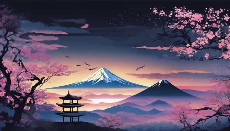 New Years card、Mt fuji、morning glow、grand、Dynamic landscapes、New Year’s Day、January