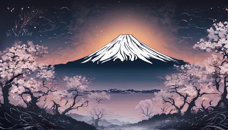 New Years card、Mt fuji、morning glow、grand、Dynamic landscapes、New Year’s Day、January