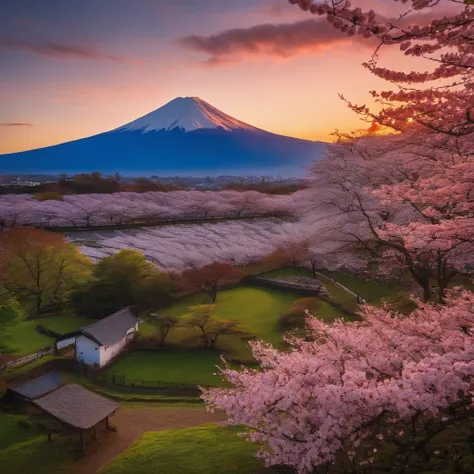 Master Parts、Superior Quality、superior image quality、The 8k quality、Beautiful photos of sunrise、magnifica、Mt fuji、cherry trees