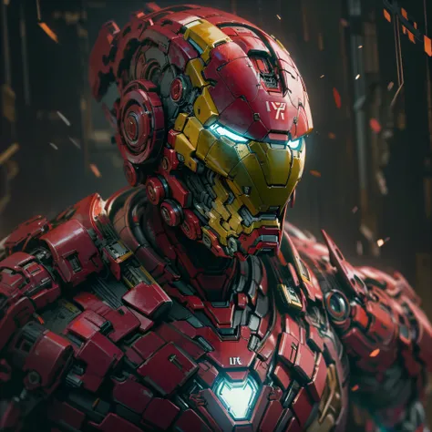 Iron Man DC Comics Cyber Punk Style (Masterpiece) (Best Quality) (Detailed) (8K) (HDR) (Wallpaper) (Cinematic Lighting) (Sharp Focus) (Intricate)