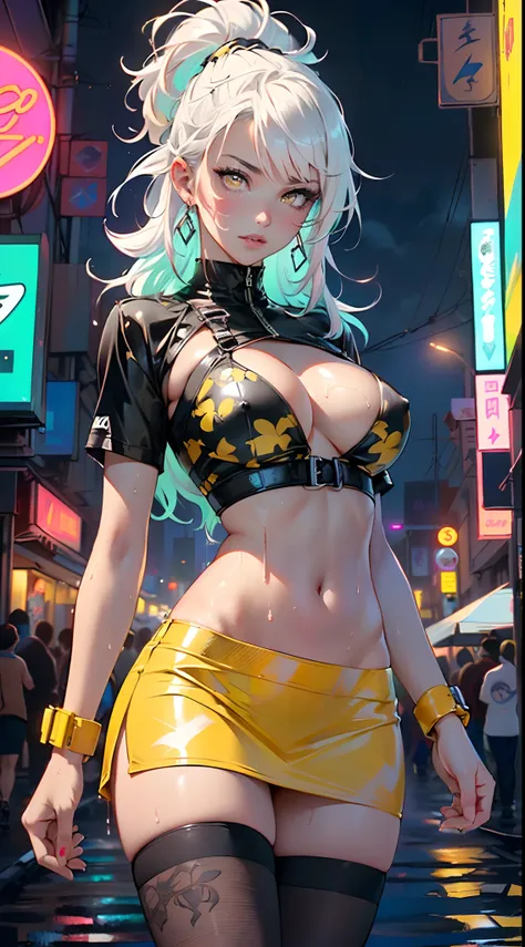 dark skin,very dark skin,dark_skin,
girl rave,(((1girl))),((girl with extremely cute and beautiful white hair)),

(large breasts:1.4),saggy breasts,(((white hair:1.35,straight hair,long hair:1.4,colored inner hair,ear breathing))),(((light_yellow_eyes:1.3)...