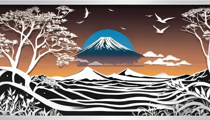 Mt fuji、morning glow、grand、Dynamic landscapes、midwinter、a picture、realisitic