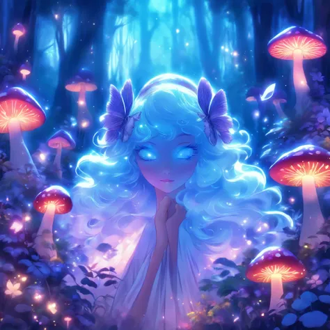 (best quality,ultra-detailed),mushroom forest queen goddess,ethereal,enchanted forest,beautiful detailed eyes,beautiful detailed lips,flowing gown,graceful pose,fairy wings,halo of light,magical crown,glowing mushrooms,whispering trees,mystical atmosphere,...