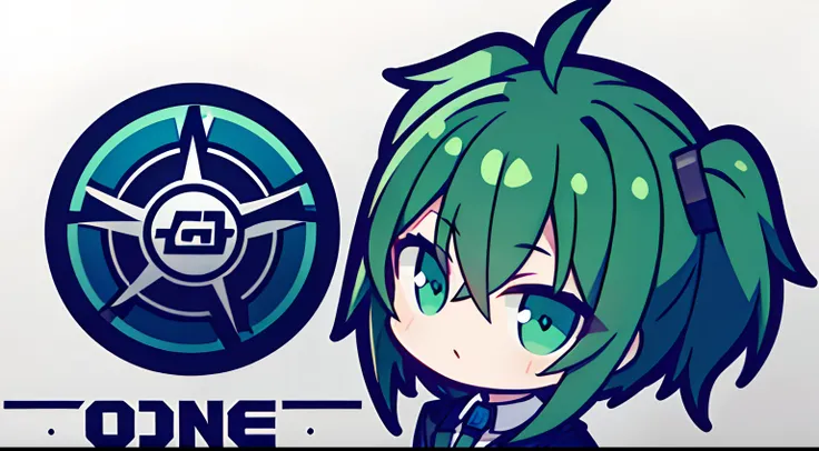 The logo of a car tuning company，The one on it is wearing a suit、Girl with short green-black hair