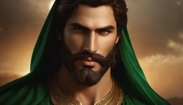 Digital realistic front pose looking image of a most attractive sun god, age 30, face fair, very attractive, handsome, romantic , wisdom full attractive mesmerizing divine eyes looking in front pose, sharp nose, smiling lips , have long loose golden hairs....