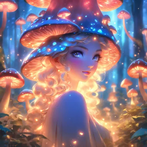 (best quality,ultra-detailed),mushroom forest queen goddess,ethereal,enchanted forest,beautiful detailed eyes,beautiful detailed lips,flowing gown,graceful pose,fairy wings,halo of light,magical crown,glowing mushrooms,whispering trees,mystical atmosphere,...