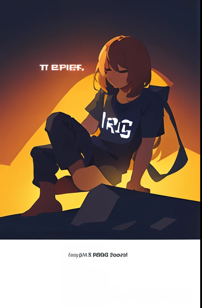 a sleeping Gamer character with text written "RGB = FPS" with the theme as if it were a T-shirt print