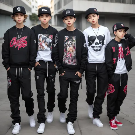 Meninos adoslescentes com estilo swag