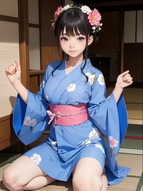 Beautuful Women、18year old 、FULL BODYSHOT、Yukata、perspiring、NSFW、nudde