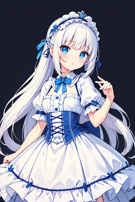 (best quality,highres,masterpiece:1.2),ultra-detailed,illustration,extremely delicate and beautiful,long white ponytail,corkscre...