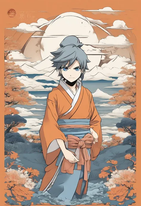 Craft a family image template inspired by Naruto. Depict the family members as shinobi from the Hidden Leaf Village, dressed in ninja attire. Create a scene set against the villages serene landscapes, with cherry blossoms in the background. Arrange the fam...