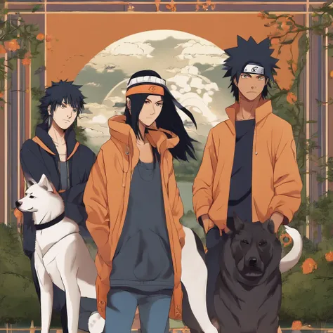 Naruto , hinata, dog, sasuke , Jiraya streetwear style