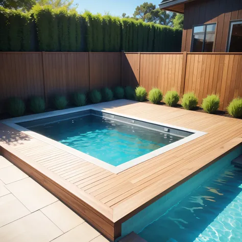 modern rectangle pool with Coping and Decking