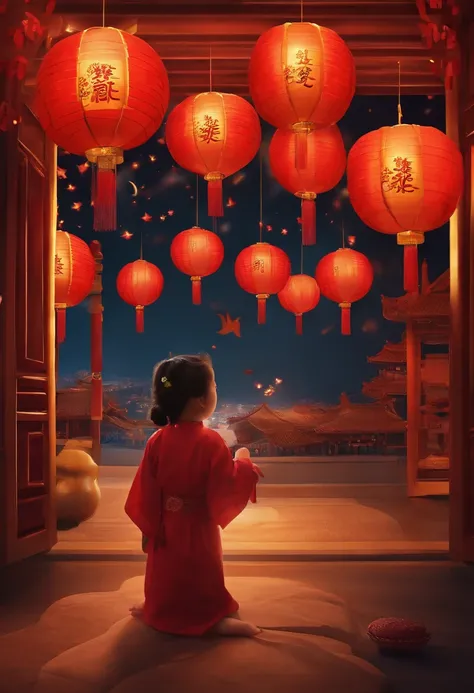 mid-autumn festival，Eat lanterns，Play with mooncakes