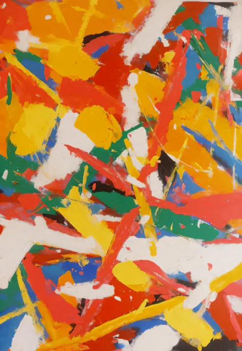 a close up of a painting with many colors and shapes, abstract expressionism, inspired by Ernst Wilhelm Nay, lyrical abstraction, inspired by Hans Hofmann, semiabstract, brightly coloured oil on canvas, inspired by Shōzō Shimamoto, full of colour 8-w 1024,...