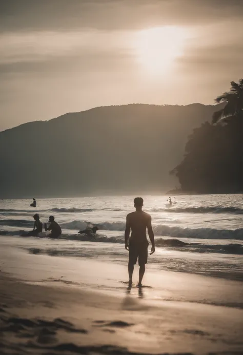 Portrait of a Patong Beach thailand scene