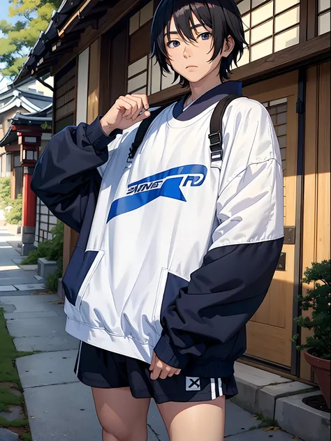 anime guy, Oversized sportswear, Japanese Village