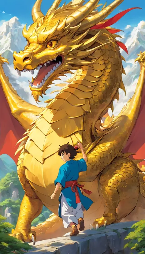 Golden Dragon Carrying Good Luck