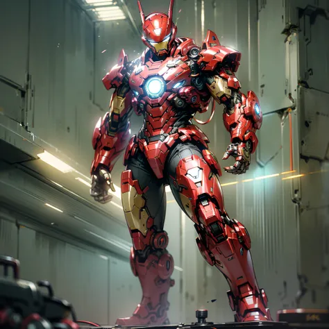 Iron Man DC Comics Cyber Punk Style (Masterpiece) (Best Quality) (Detailed) (8K) (HDR) (Wallpaper) (Cinematic Lighting) (Sharp Focus) (Intricate)