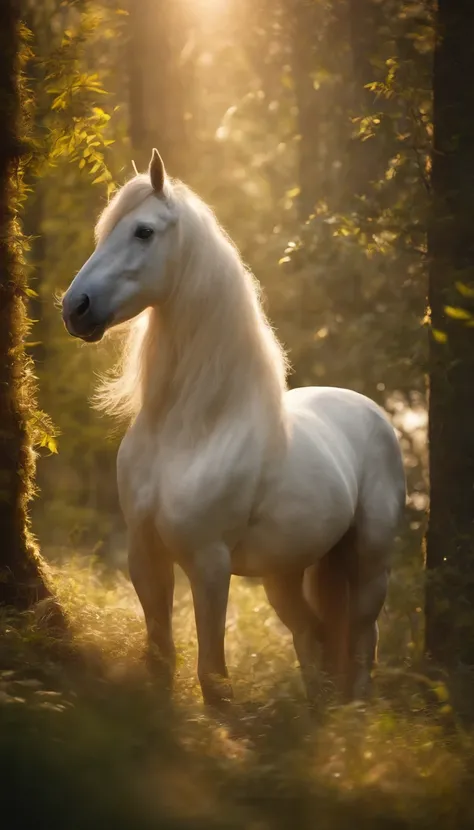 best quality,ultra-detailed,realistic,portrait,unicorn,magical,mythical creature,fantasy creature,majestic,glowing mane,bejeweled horn,rainbow colors,ethereal,enchanted forest,mysterious atmosphere,soft lighting,whimsical,graceful,galloping,lush greenery,s...