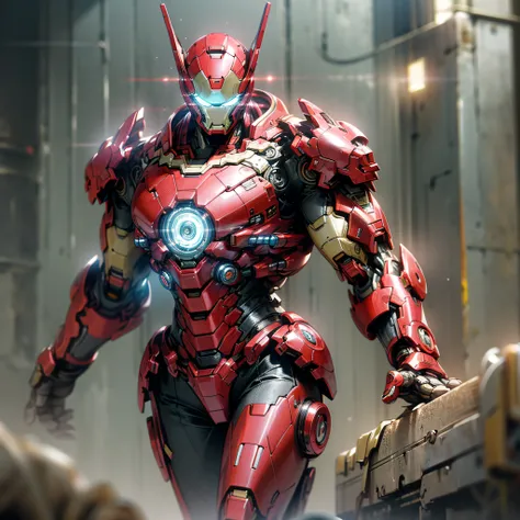 Iron Man DC Comics Cyber Punk Style (Masterpiece) (Best Quality) (Detailed) (8K) (HDR) (Wallpaper) (Cinematic Lighting) (Sharp Focus) (Intricate)