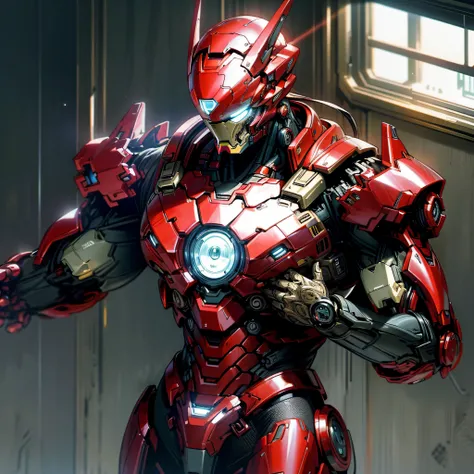 Iron Man DC Comics Cyber Punk Style (Masterpiece) (Best Quality) (Detailed) (8K) (HDR) (Wallpaper) (Cinematic Lighting) (Sharp Focus) (Intricate)