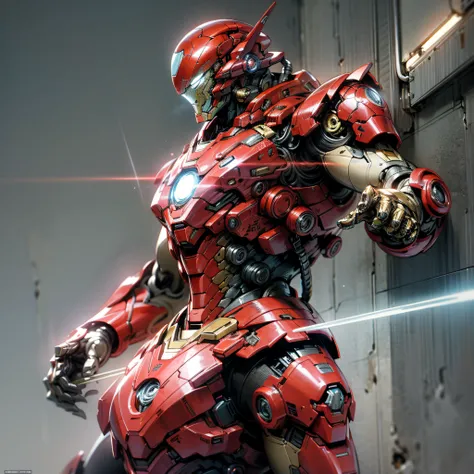 Iron Man DC Comics Cyber Punk Style (Masterpiece) (Best Quality) (Detailed) (8K) (HDR) (Wallpaper) (Cinematic Lighting) (Sharp Focus) (Intricate)