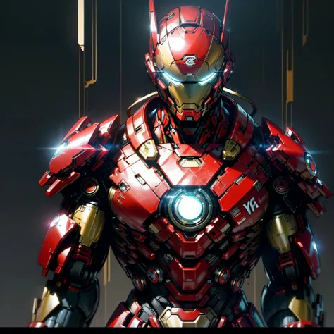 Iron Man DC Comics Cyber Punk Style (Masterpiece) (Best Quality) (Detailed) (8K) (HDR) (Wallpaper) (Cinematic Lighting) (Sharp Focus) (Intricate)