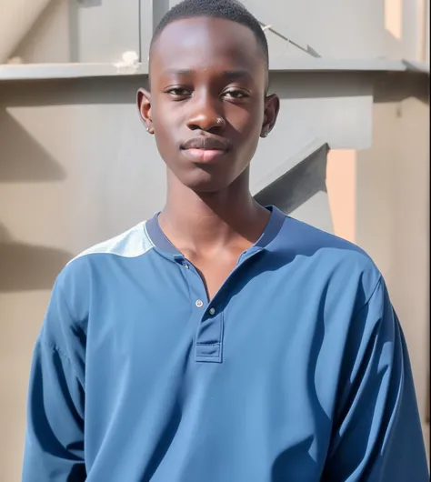 there is a young boy with a blue shirt and a black tie, adut akech, riyahd cassiem, taken in the early 2020s, mohamed chahin, 1 6 years old, young male, he is about 20 years old | short, thomas kinkaide, he is about 20 years old