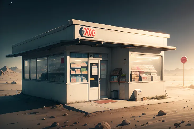 convenience store on moon surface