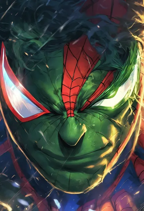 Spiderman fused with hulk