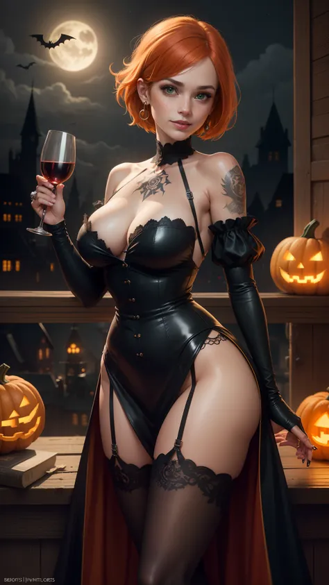 gwen tennyson,tracer,bulma,rebecca chambers,nier automata,solo girl,close up,moonlight,gothic lolita,victorian steampunk skirt,pirate corset,carnival dress,red neck jewelry,body tattoos,garter belt,short hair,blood earrings,night gown,holding a wine glass,...