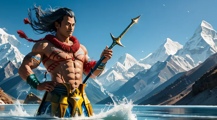 create a unique versions of Aquaman from Nepal - Aqua-Himalayan Yak Horn:
Nepali Aquaman uses a yak horn from the Himalayas with water-manipulating powers. His costume incorporates elements of Nepali culture and traditional clothing. He defends the sacred ...