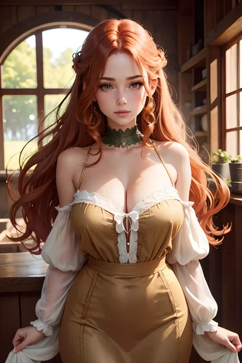 Luma is a elegant person, she is sexy And have a strong posture, she has breasts that have a voluminous proportion, a pear feminine silhouette, Auburn hair, long Auburn hair, She has expressive eyes, ( Only eyes olive green) Her skin is fair and she has so...