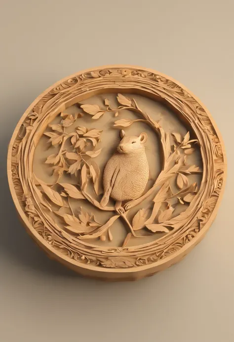 Olive pit carving，Round carving，Stunning carving，A masterpiece，Works of masters，Rats count money