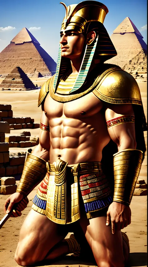 He invaded Egypt and defeated the Pharaoh. Hyper realistic, ancient times Egyptian