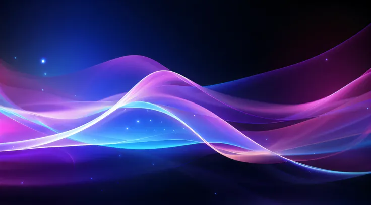 abstract background with blue and pink waves and stars, cool background, color light waves, particle waves, glowing background, glowing lines, flashy modern background, glow wave, fractal waves, magnificent background, dynamic colorful background, softly s...