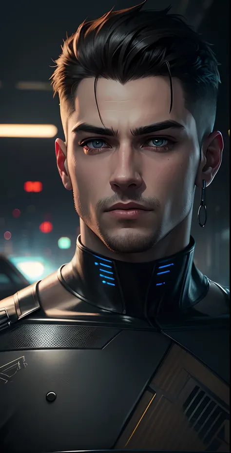 Change background and car cyberpunk handsome boy, realistic face, 8k, ultra realistic!