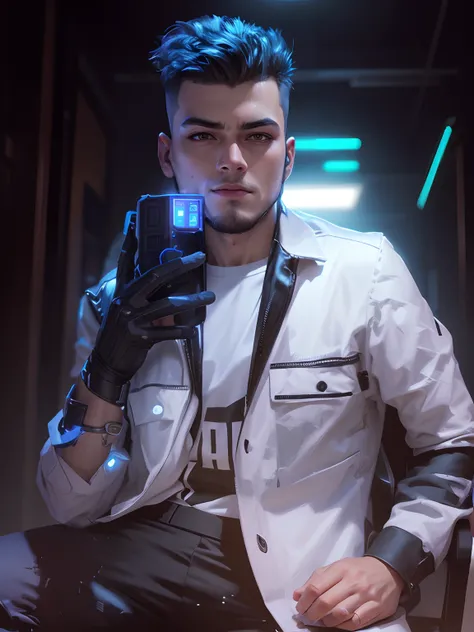 Change background cyberpunk handsome boy.realistic face. Ultra realistic