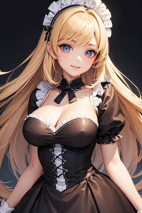 18 year old beautiful girl, big eyes, large breasts, petite and slender, 8K, top quality, (very detailed head: 1.0), (very detailed face: 1.0), (very detailed hair: 1.0), maid clothes, very detailed official artwork, anime moe art style, clean detailed ani...