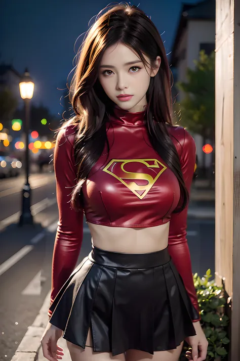 wearing a super girl costume