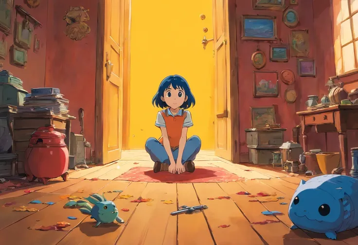 solid color backdrop, coraline movie, key thrown on the floor