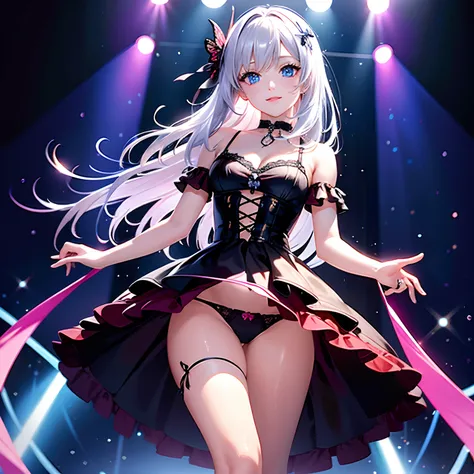 Illustration, cinematic light, high resolution, best quality, ultra detailed, detailed face, (detailed eyes), highest quality, super detailed, masterpiece, (detailed face), pretty face, best smile, sexy mature woman transparent (white and red goth loli cos...