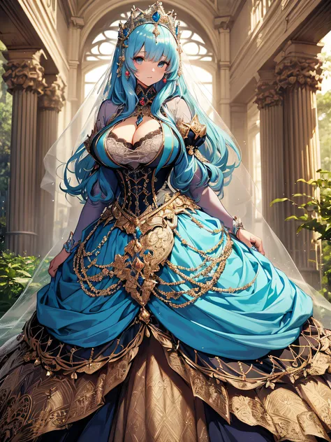 ((anime artstyle)),(Masterpiece),(Best Quality), (Super Detail),((Very Delicate and Beautiful)),cinematic lighting,1 lady,((full body portrait)),((solo)),(((1 princess in extremely gorgeous princess rococo ballgown))),((crinoline)),long train,((standing in...